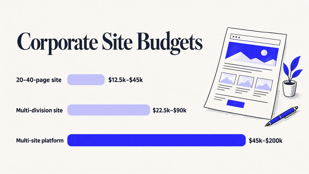Budgeting a corporate website redesign — overview diagram
